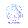 Adaptability concept icon. Creative thinking skills. Adjust ability to different situations in life. Respond to changes idea thin line illustration. Vector isolated outline RGB color drawing