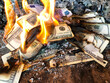 Burning money. Default. Depreciation of currency. Burning dollars on fire