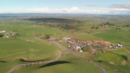 Sticker - Beaufitul hills of New Zealand on a sunny winter day, aerial panorama