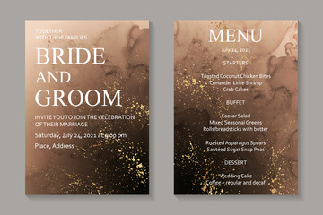 Wall Mural - modern abstract luxury wedding invitation design or card templates for birthday greeting or certific