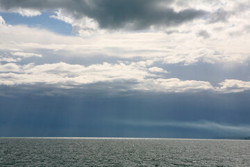 Ocean and sky at dusk