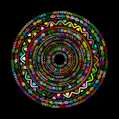 Poster - Round ornament design, ethnic mandala
