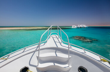 Wall Mural - Yacht boats running in the sea. Traveling 