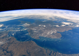 Wall Mural - the uk from the international space station (iss). elements of this immage supplied by nasa.