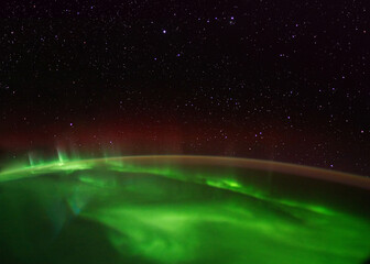 Wall Mural - the aurora from the international space station (iss). elements of this immage supplied by nasa.