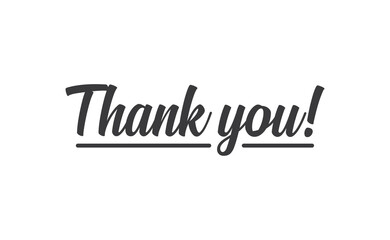 Thank you text. Lettering style typography design.