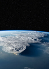 Wall Mural - thunderstorms over the south china sea from the international space station (iss). elements of this 