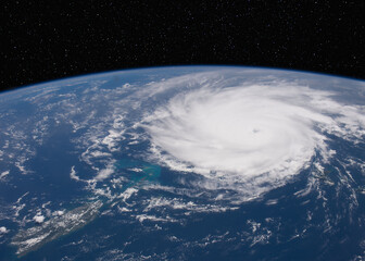 Wall Mural - hurricane jose from the international space station (iss). elements of this image supplied by nasa.