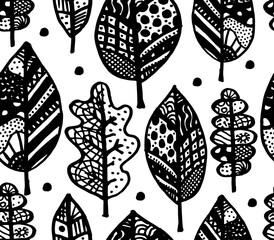 Sticker - Autumn leaf, seamless pattern for your design