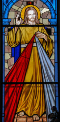 Poster - Divine mercy stain glass