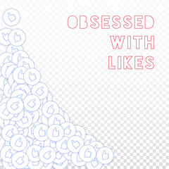 Social media icons. Obsessed with likes concept. F