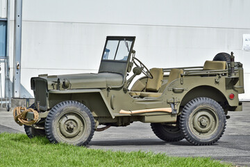 Wall Mural - AUCKLAND, NEW ZEALAND - Mar 30, 2019: View of old Willys jeep