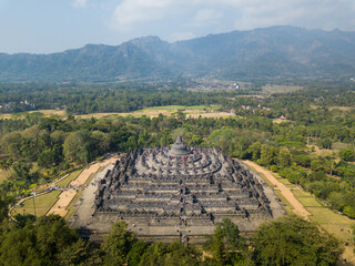 Wall Mural - World biggest Buddhist temple Aerial view at sunrise