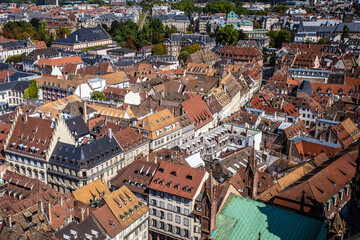 Canvas Print - City of Strasbourg France seen from above