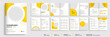 © vectortype - Corporate business brochure template layout, company brochure design, multipage design with yellow shapes,