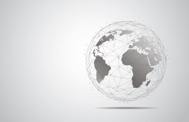 Wall Mural - global network connection. world map point and line composition concept of global business. vector i