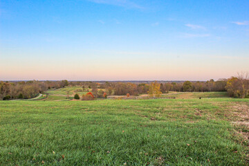 Wall Mural - sunset over the field