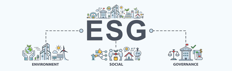 esg banner web icon for business and organization, environment, social, governance, corporate sustai