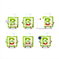 Canvas Print - Cartoon character of toy block B with various chef emoticons