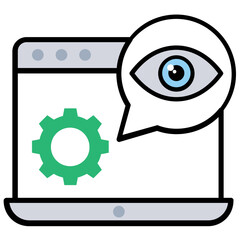 Wall Mural - a screen with cogwheels, website optimization