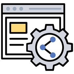 Wall Mural - a screen with cogwheels, website optimization