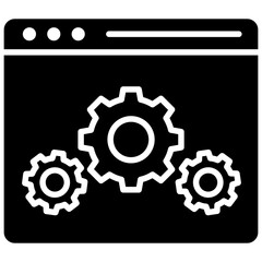 Wall Mural - a screen with cogwheels, website optimization