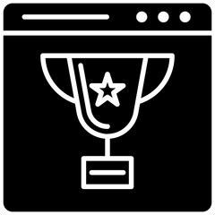 Wall Mural - golden trophy cup on web page, web ranking icon