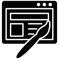 Wall Mural - a paint brush making patterns over a webpage, icon for web design