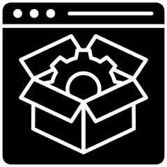 Wall Mural - a screen with cogwheels, website optimization