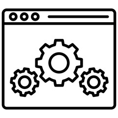 Wall Mural - a screen with cogwheels, website optimization