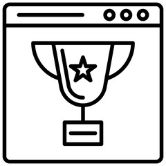 Wall Mural - golden trophy cup on web page, web ranking icon
