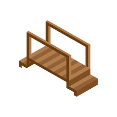 Wall Mural - wooden bridge park Isometric style icon