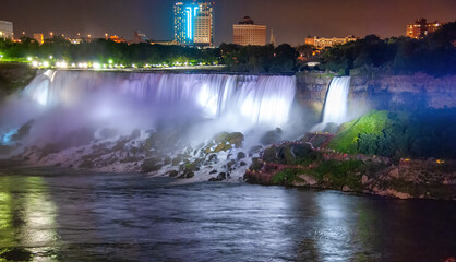 Sticker - Amazing night colors of Niagara Falls, canadian side