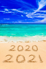 Wall Mural - Numbers 2021 on beach