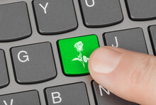 Computer Keyboard With Flower Key