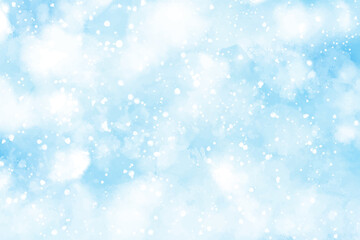 abstract watercolor snow falling background for christmas and winter