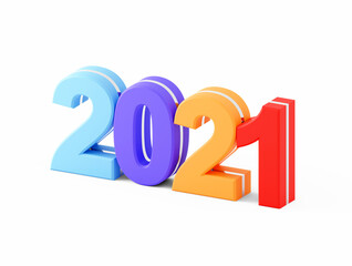 Wall Mural - 2021 new year colorful calendar background