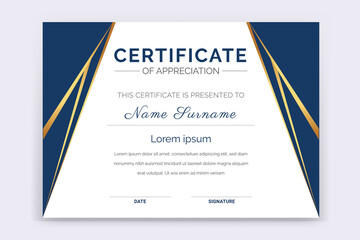Wall Mural - Modern and professional certificate template design of appreciation award.