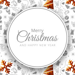 Wall Mural - merry christmas and happy new year lettering template