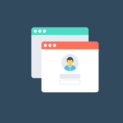 Canvas Print - 
User profile account on website, flat icon image

