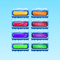Wall Mural - set of gui winter christmas button with various colors. jelly and crystal style for game ui asset el
