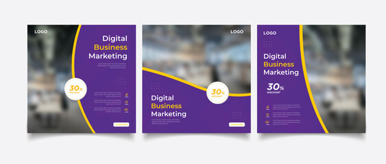 Digital business marketing banner for social media post template 