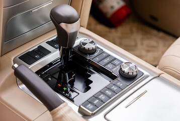 Wall Mural - Gear shift in modern luxurious car