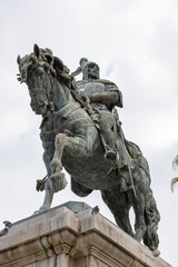 Wall Mural - historical monument of a horse in Valencia Spain