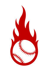 Wall Mural - vector illustration of baseball ball with simple flame shape. ideal for sticker, decal, sport logo a