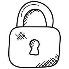 Canvas Print - doodle design icon of lock for security concepts