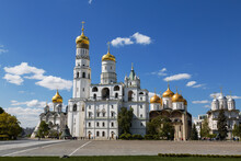 Architectural Ensemble Of Ivanovskaya Square Of The Moscow Kremlin. Russia