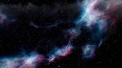 Wall Mural - red-violet nebula in outer space, horsehead nebula, unusual colorful nebula in a distant galaxy, red