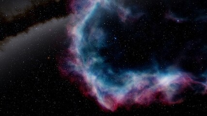 Wall Mural - red-violet nebula in outer space, horsehead nebula, unusual colorful nebula in a distant galaxy, red