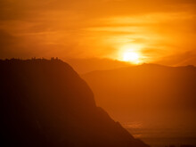 Mesmerizing Shot Of A Sunset On The Coast Of Zumaia, Spain
